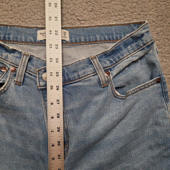 Abercrombie & Fitch Jeans 29 8R 90s Slim Straight Ultra High Rise Criss Cross - Picture 7 of 10